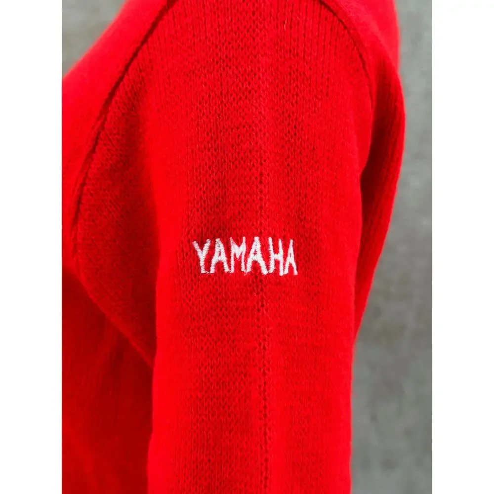 Vintage Yamaha‎ Sweater Womens Large Red Knit 100% Acrylic Turtleneck Nostalgia